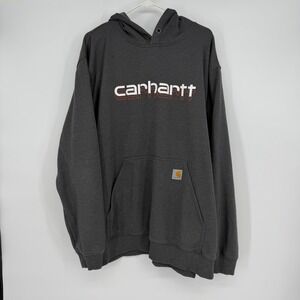 Carhartt Mens Loose Fit Rain Defender‎ Hoodie Sweatshirt 2XL Dark Gray TS5679